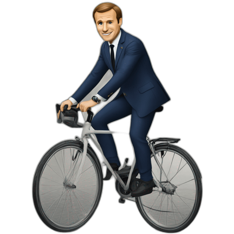 Macron sur un vélo emoji