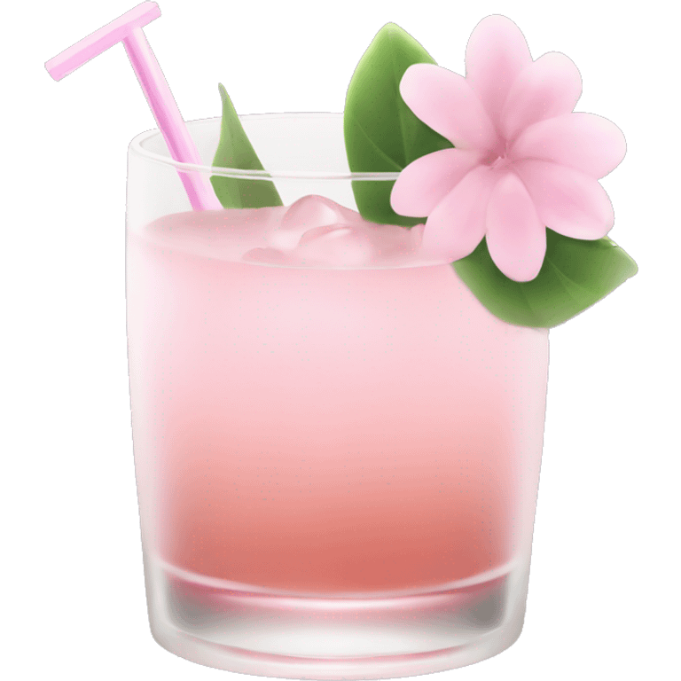 Cocktail with light pink flowers emoji