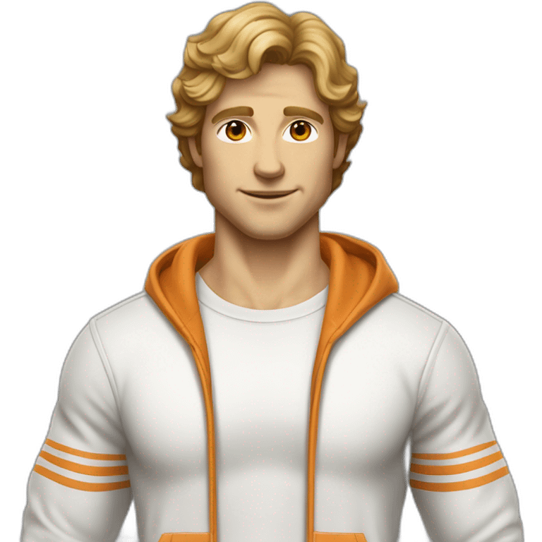 retro 70s gym clothes for a modern white uni male student emoji