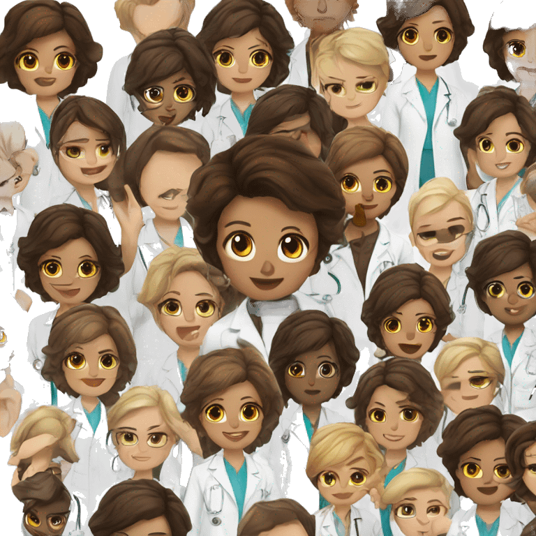 doctor girl party brown hair brown eyes emoji