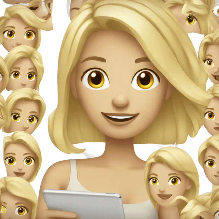 Blond women using iPad  emoji