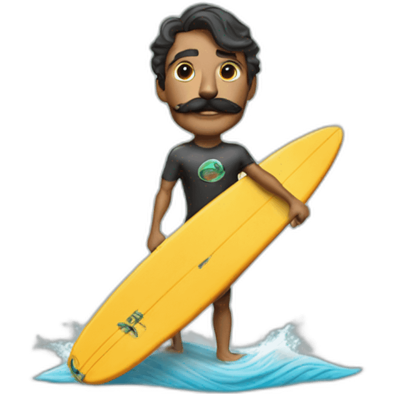 surfer who has a mustache and five oclock shadow with pit vipers emoji