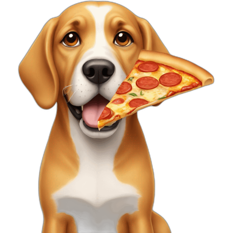 Dog with pizza emoji