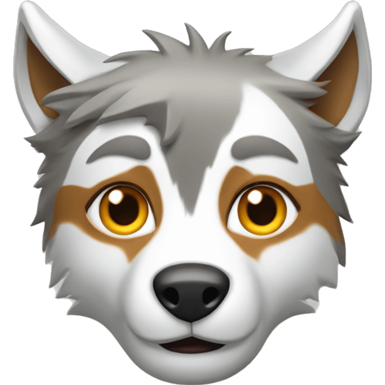 Loup blanc avec un loup roux emoji