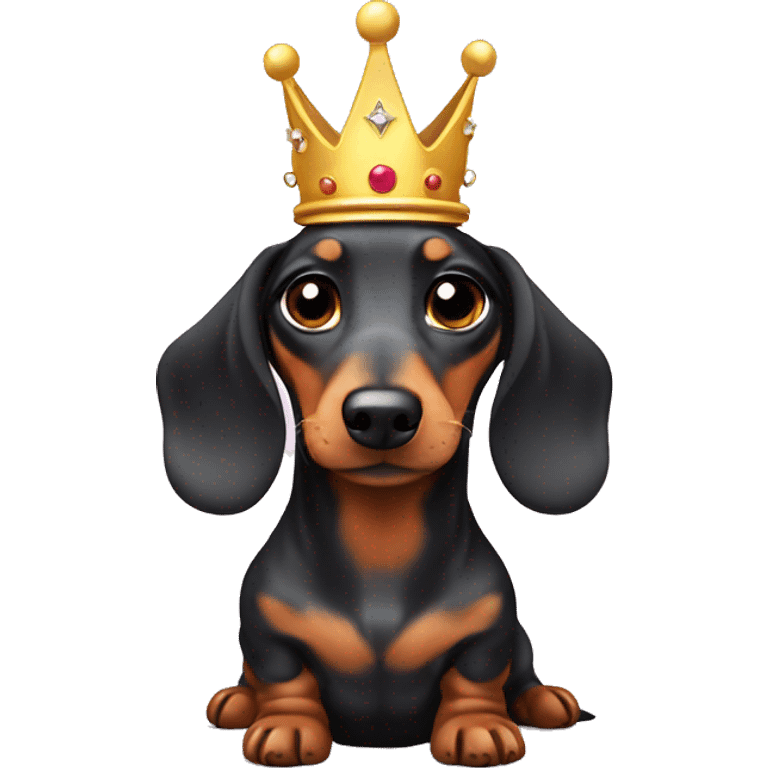 Dapple mini dachshund with crown emoji