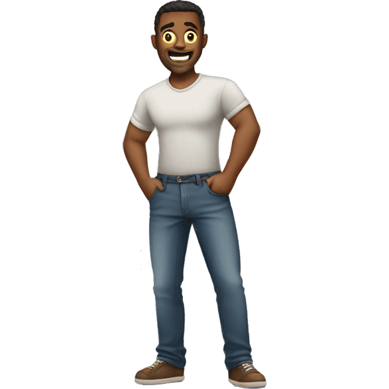 Regular guy with big dent in his pants emoji