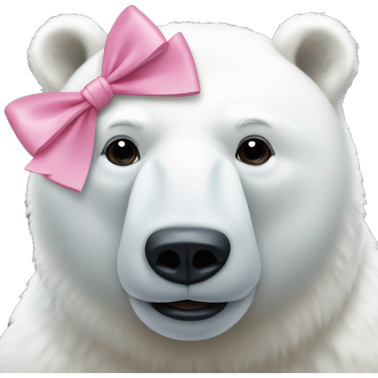 Polar bear with pink bow emoji