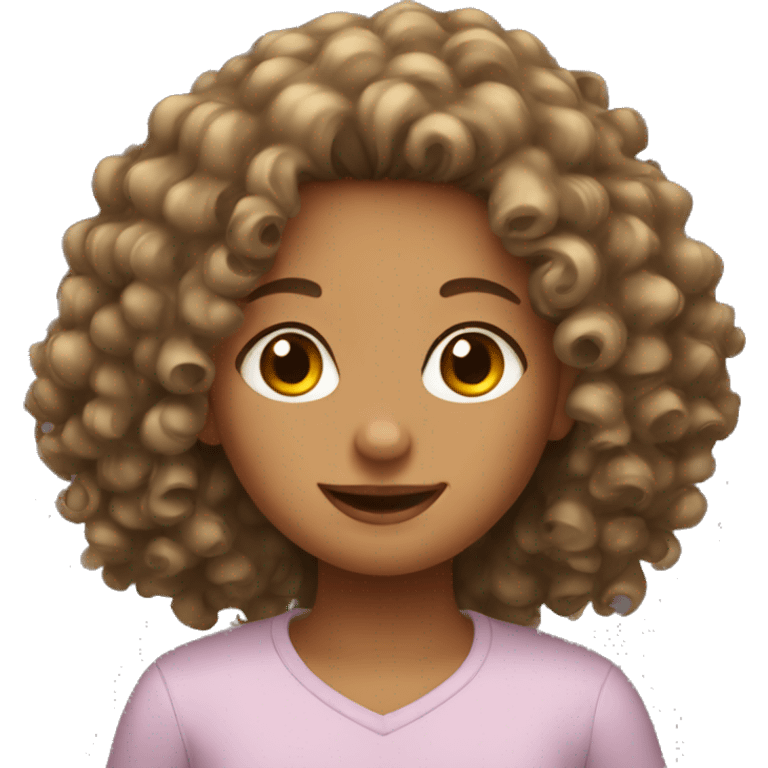 a girl with curly hair emoji