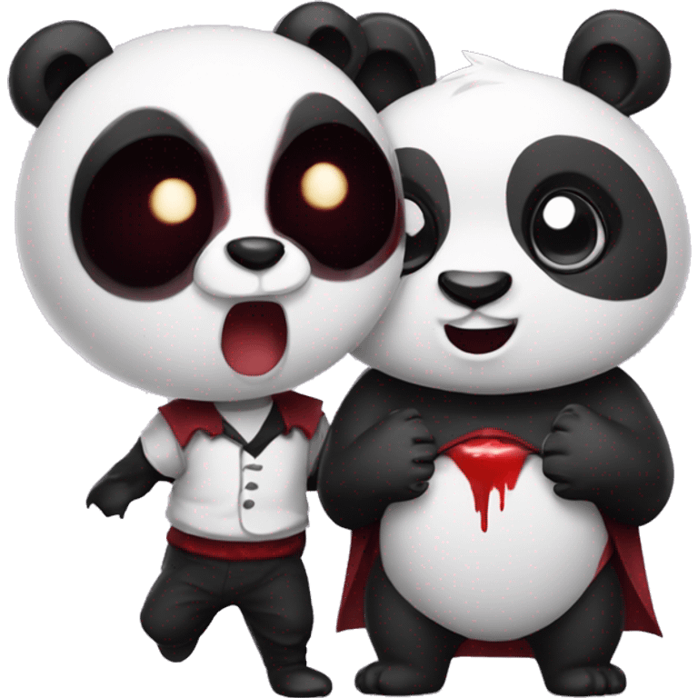 Panda with a vampire emoji