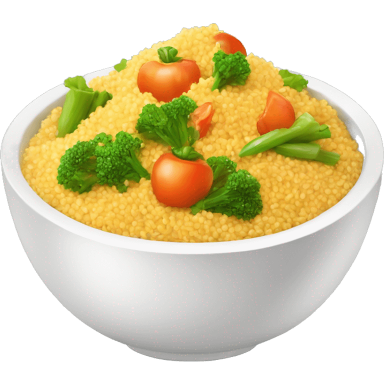 Bowl of couscous with vegetables  emoji