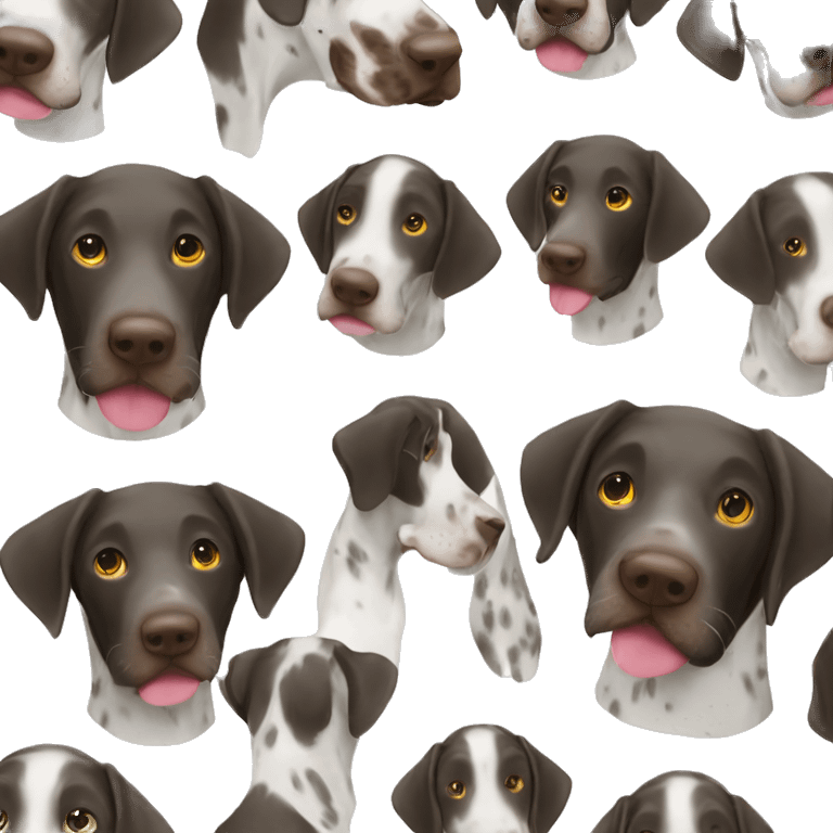 Black and white German shorthaired pointer emoji