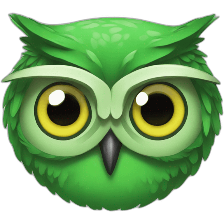 Green-owl-manga-like emoji