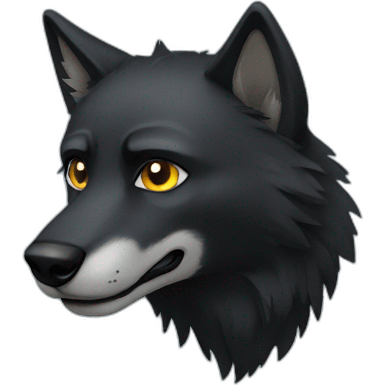 black wolf emoji