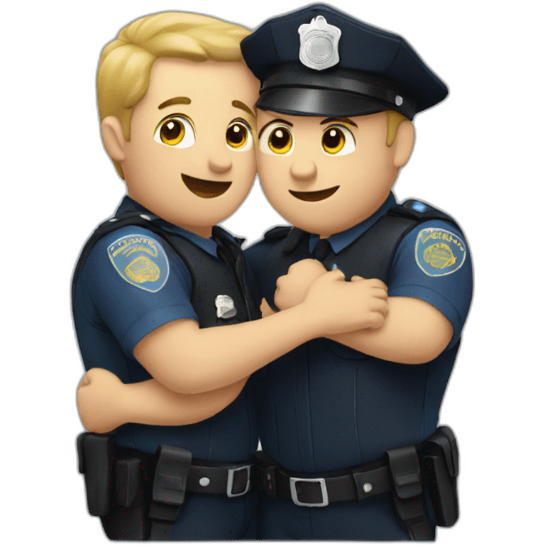 two police men hugging emoji