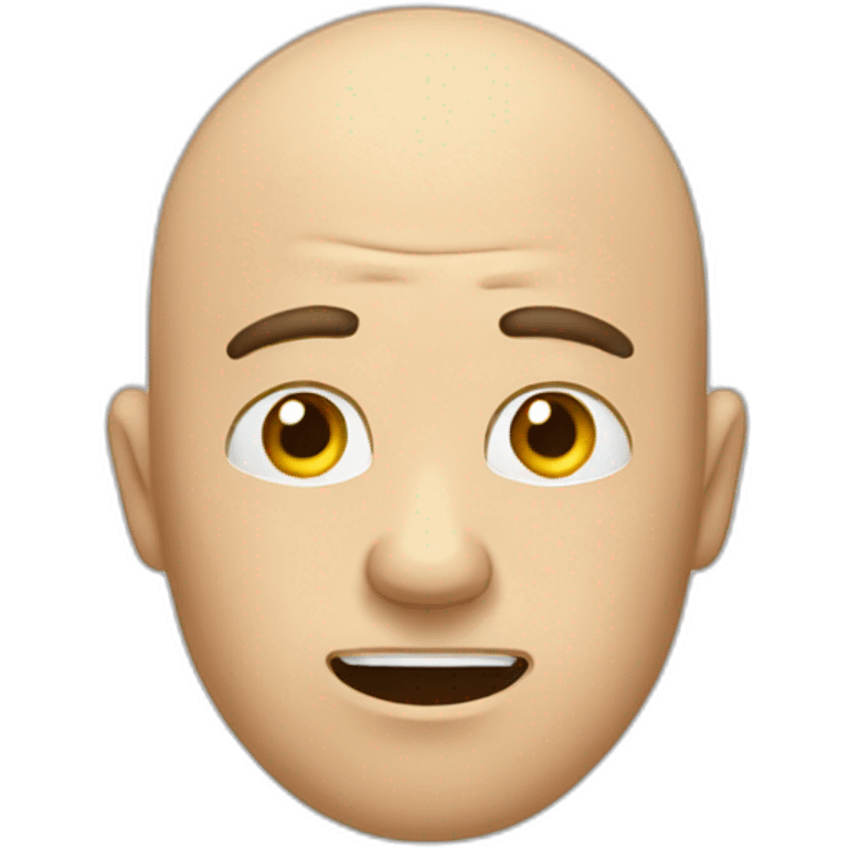 stressed man with bald spot on the top of his head and a lot of hair on the sides, emoji