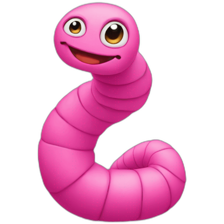 pink worm with a pink turtleneck emoji