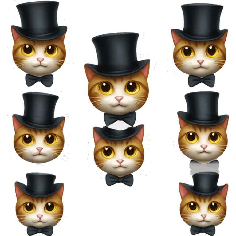 kitty cat with pants and a top hat emoji