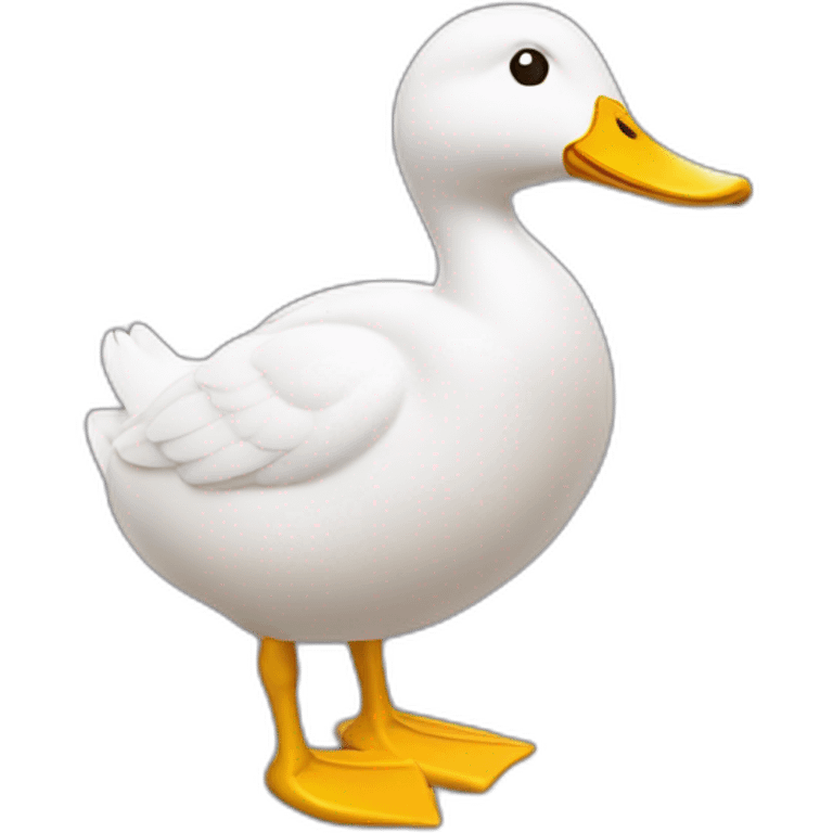 Une brune qui embrasse un canard emoji