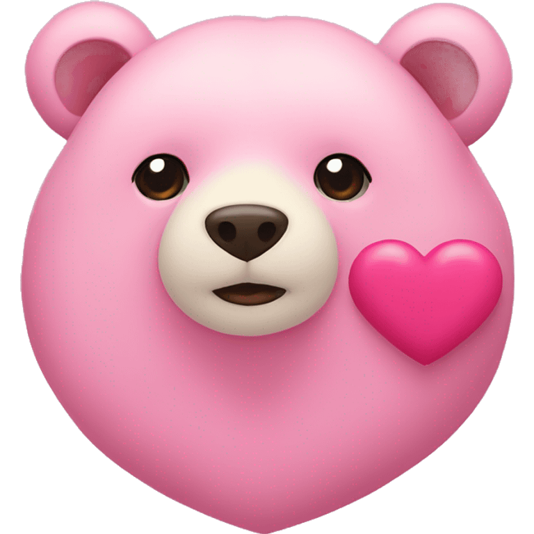 Pink heart with a bear in font emoji