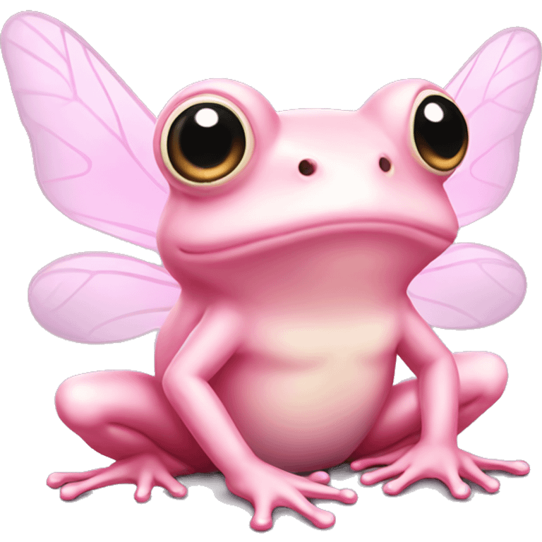 Light pink Fairy frog with wings emoji