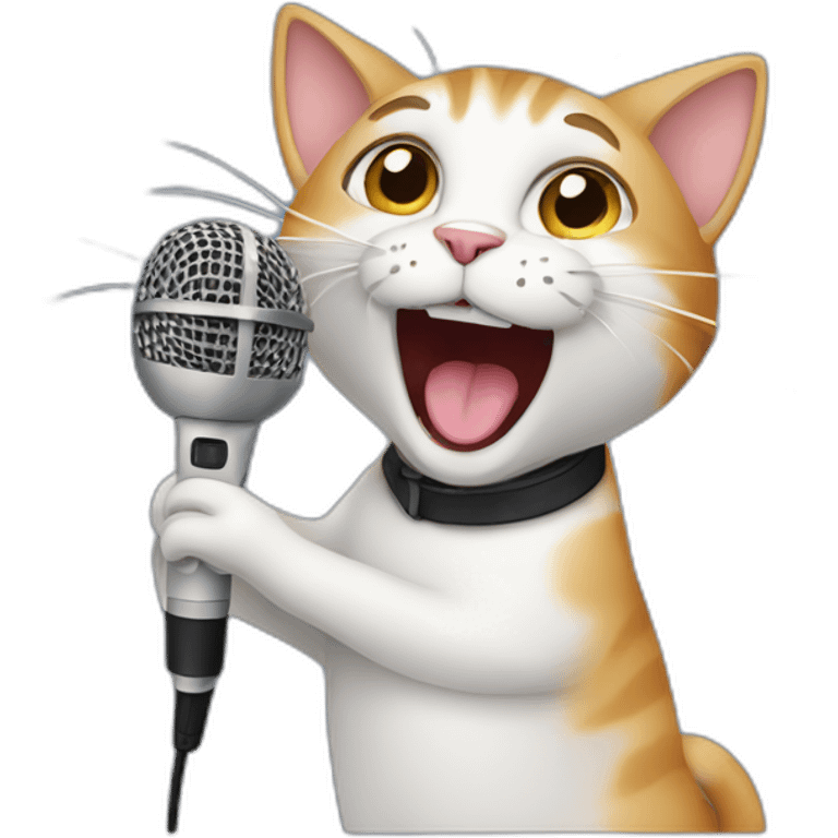 cat singing into mic emoji