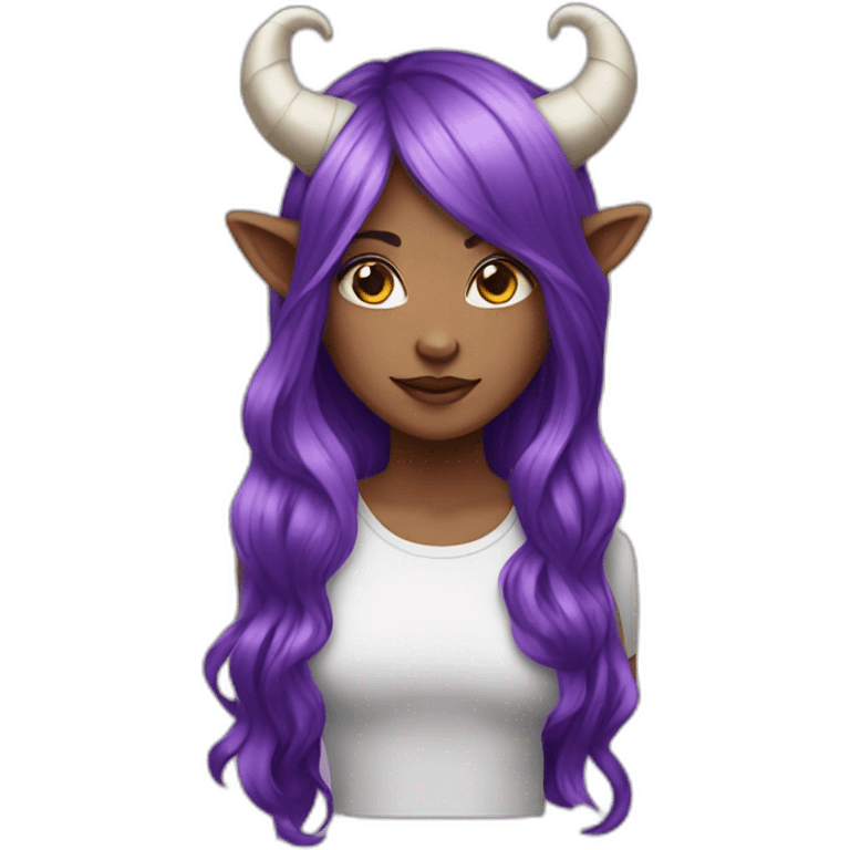 GIRL WHIT PURPLE HAIR AND HORNS emoji