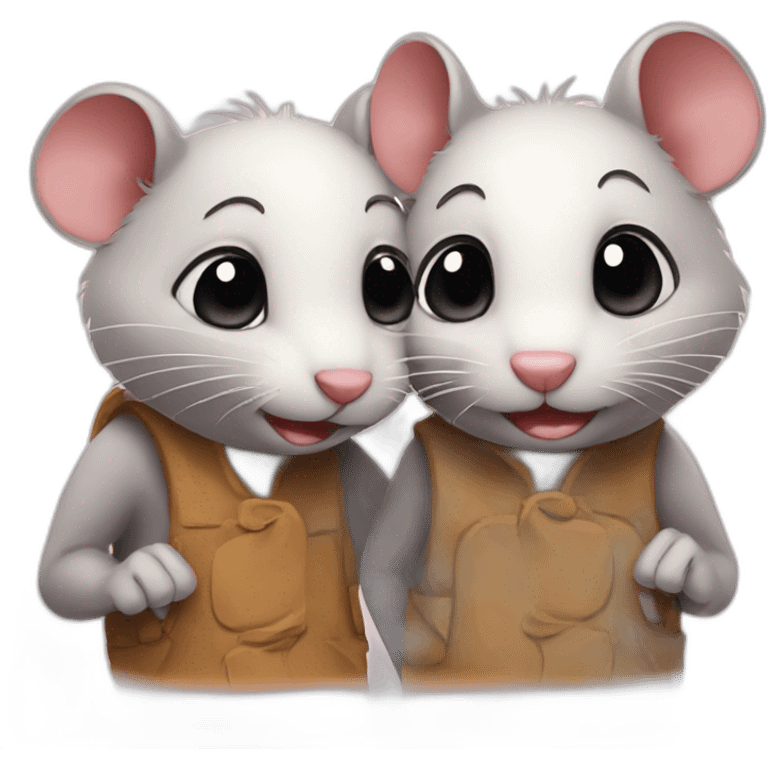 2 rats are friends emoji