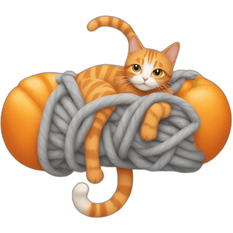 Orange cat entangled with grey cat emoji