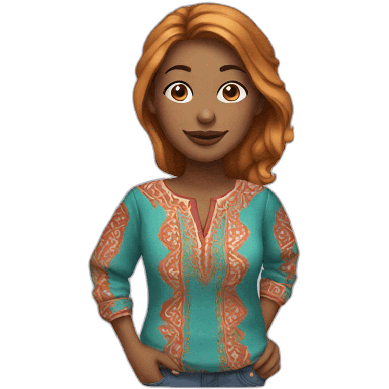 Woman with moroccan shirt emoji