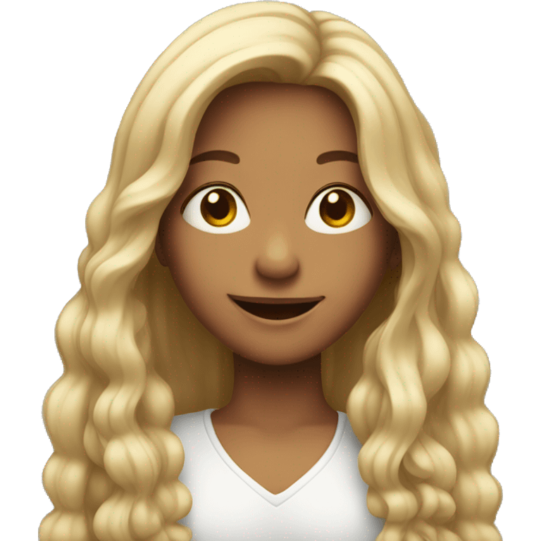 smiling girl with long hair emoji