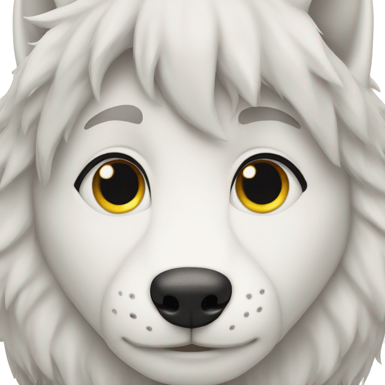 White Wolf boy emoji