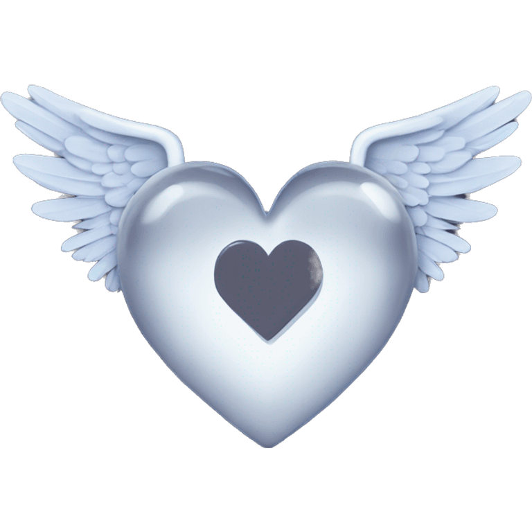 heart outline with halo and angel wings  emoji