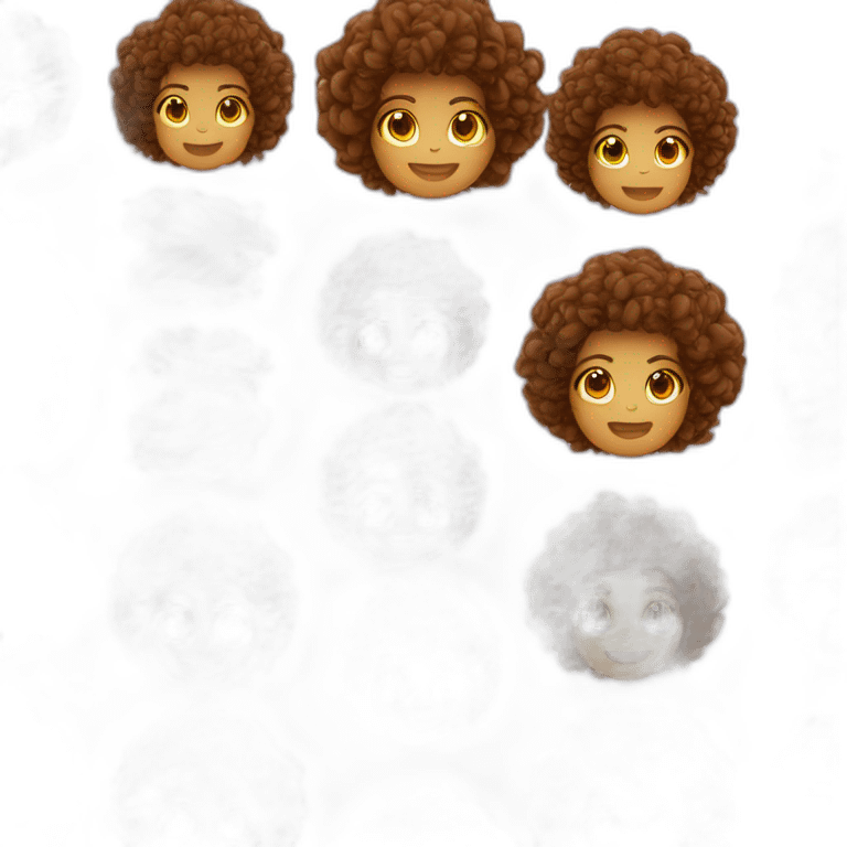 Cheveux marron bouclés fille emoji