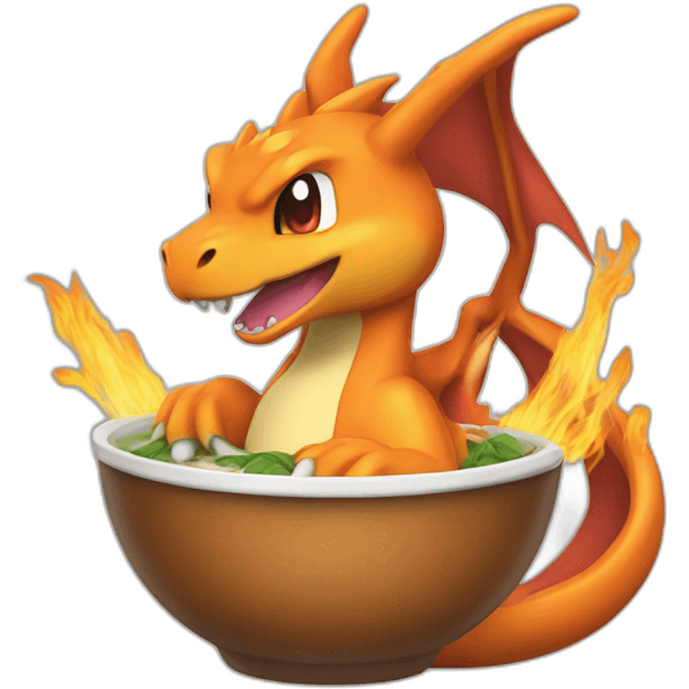 Charizard in a pho emoji