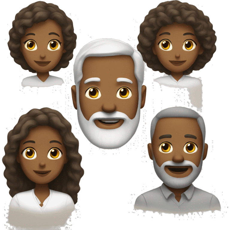 white beard man brown women couple emoji