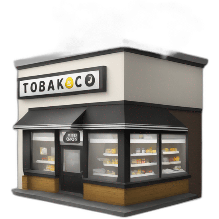 Tobacco shop with black and white logo “Табакерка» emoji