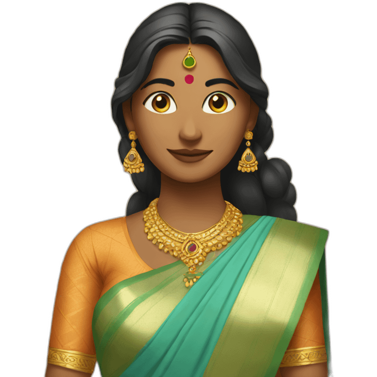 Indian women wearing saree emoji