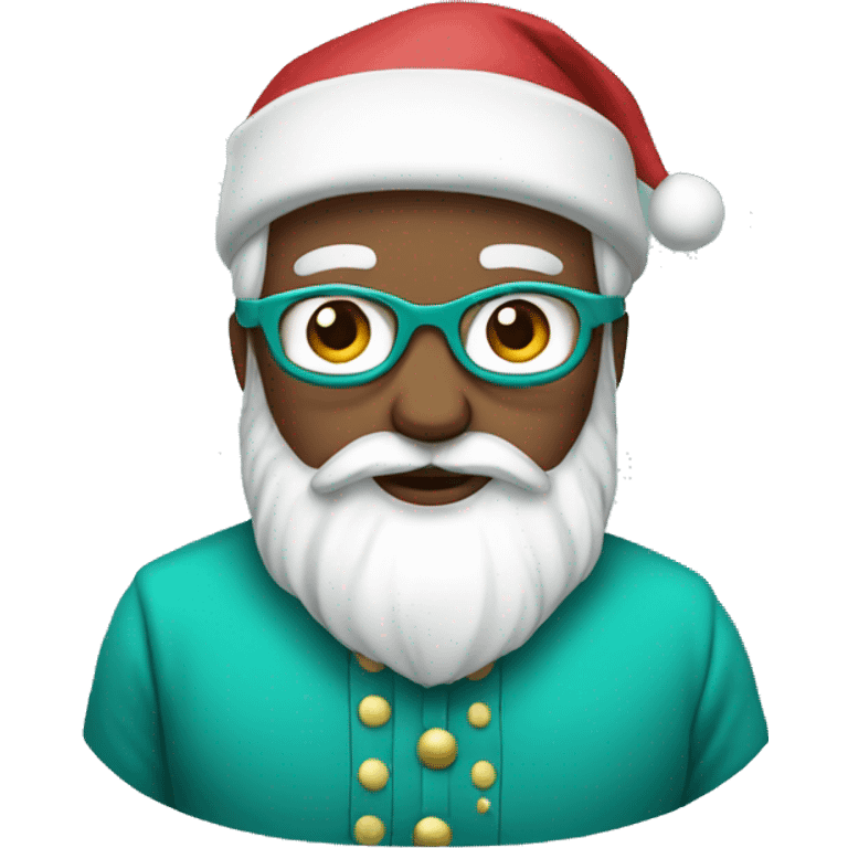 Santa wearing teal clothes emoji