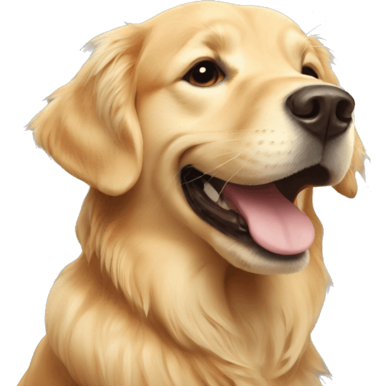 Golden retriever smiling  emoji