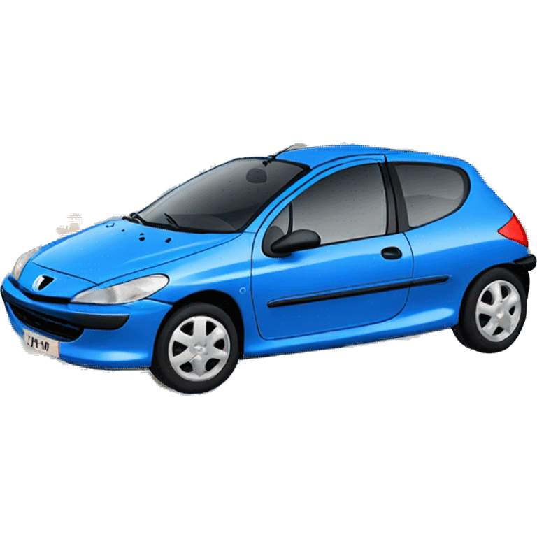 A blue Peugeot 206 emoji