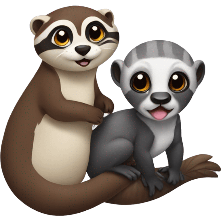 Otter and lemur emoji