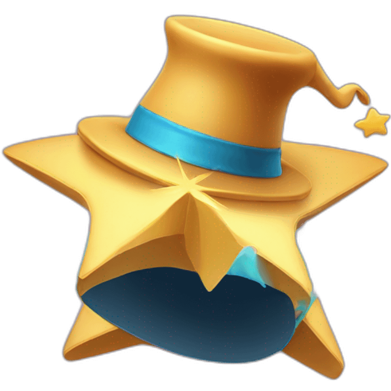 star jumping out of a magic hat without face emoji