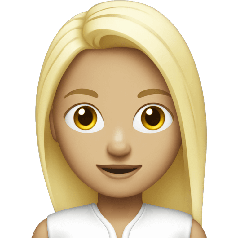 Blond girl with a white car emoji