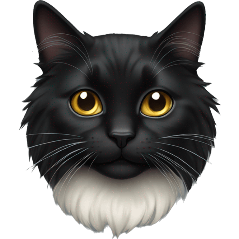 Black long haired cat emoji