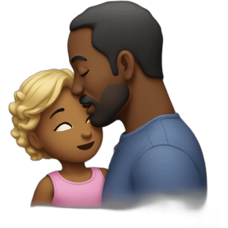 Black daddy kissing emoji