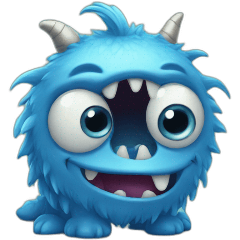 Cute blue monster emoji