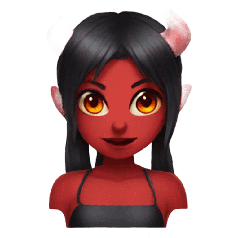 demon oni girl with red skin and black hair emoji