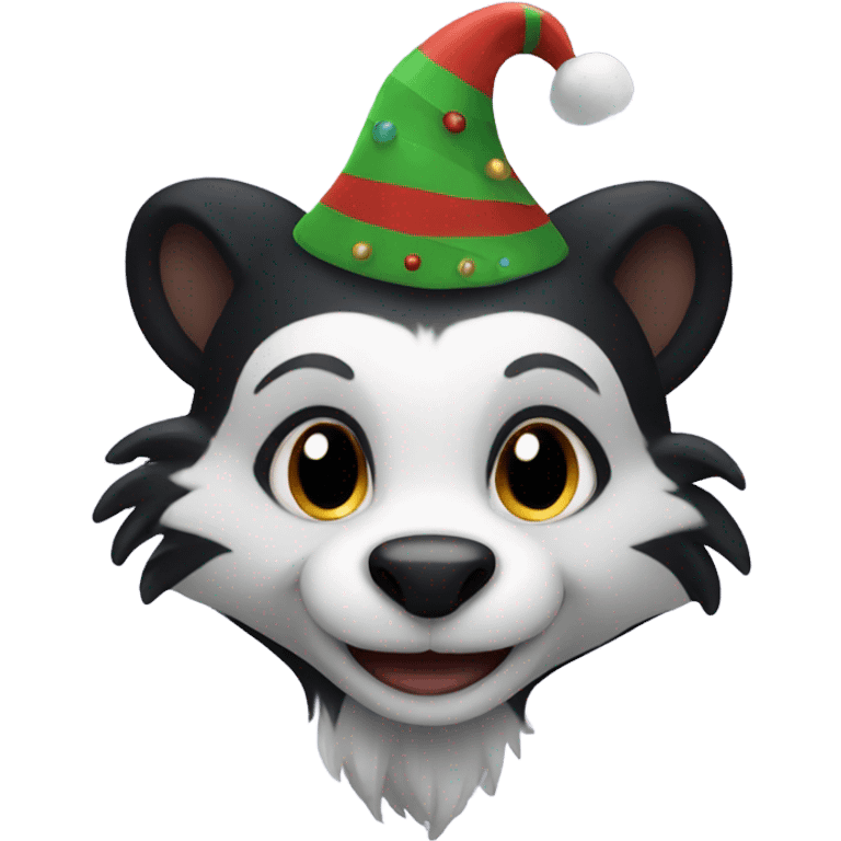 Festive skunk emoji