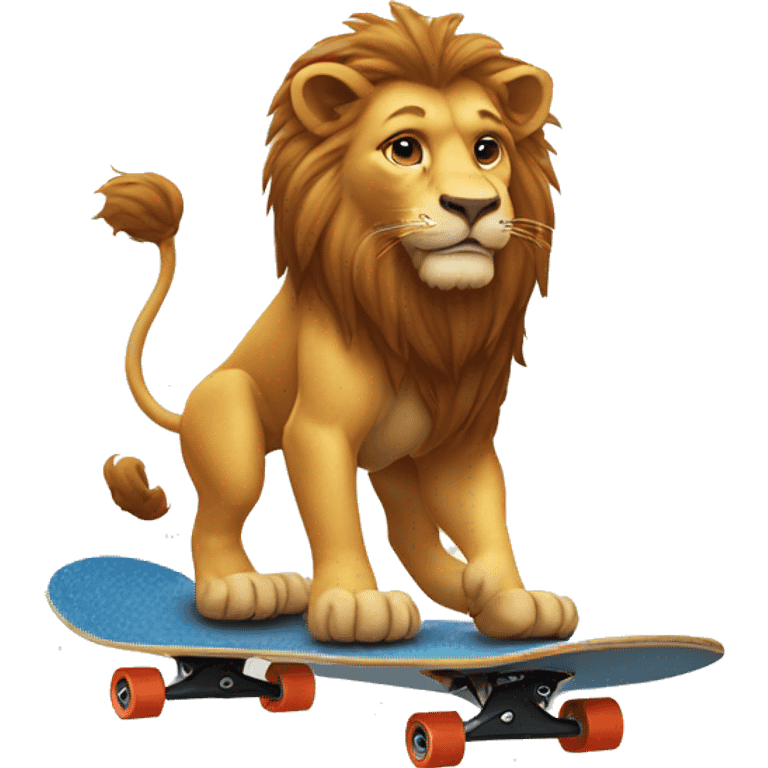 Lion riding a skateboard  emoji