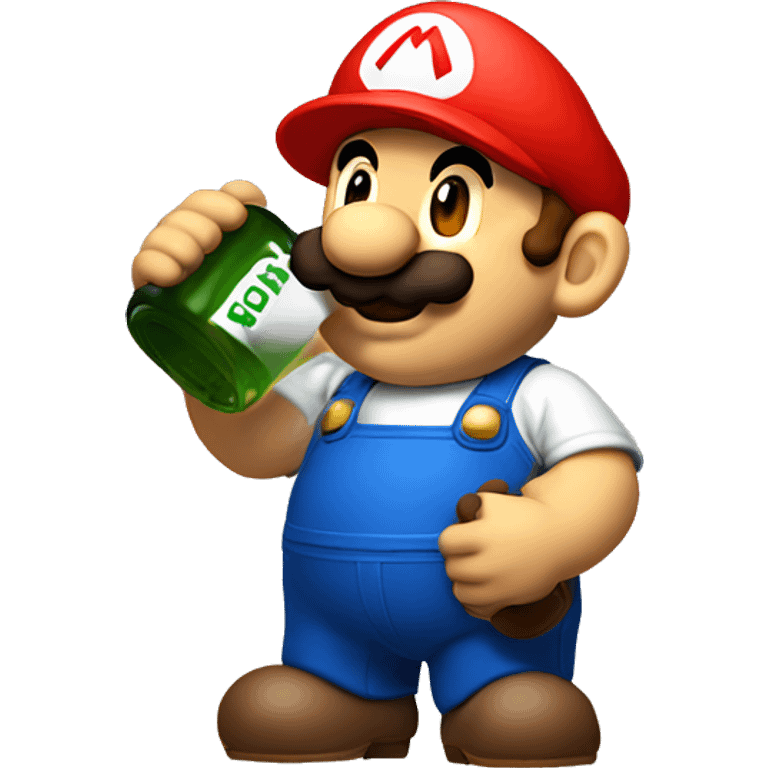 Mario plumber drinking beer with a shirt with the letters “HOPE” with a pipe wrench logo emoji